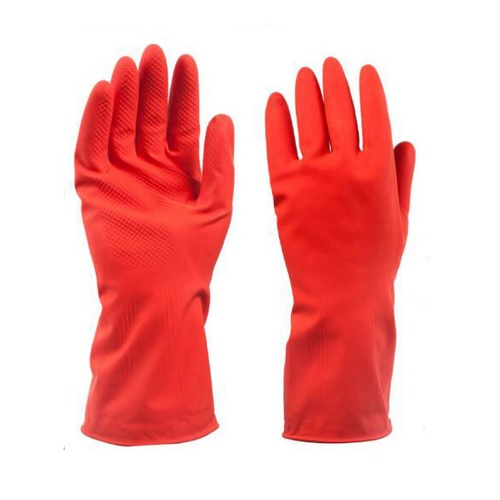 Rubber Red Hand Gloves, 8 Inch